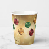 黄色いカラフル《写真》ぼけ味にクリスマスのボーブルズ 紙コップ (左)