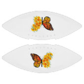 黄色いカリフォルニアポピーの花蝶 アメリカンフットボール (パネル)