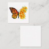 黄色いカリフォルニアポピーの花蝶 スクエア名刺 (正面/裏面)