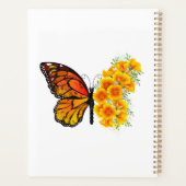 黄色いカリフォルニアポピーの花蝶 プランナー手帳 (裏面)