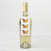 黄色いカリフォルニアポピーの花蝶 ボトルネックタグ (ボトル)