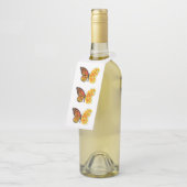 黄色いカリフォルニアポピーの花蝶 ボトルネックタグ (アングル)