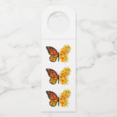 黄色いカリフォルニアポピーの花蝶 ボトルネックタグ (裏面)