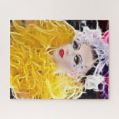 黄色いガウンのスーパースターモデル ジグソーパズル (横)