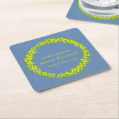 黄色いガラガラの花の水の色アートコースター スクエアペーパーコースター (アングル)