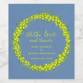 黄色いガラガラの花の水の色アートワインラベル ワインラベル (シングルラベル)