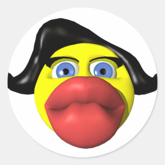 黄色いキスをしている女性 ラウンドシール