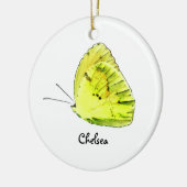 黄色いキチョウのパーソナライズなオーナメント セラミックオーナメント (左)
