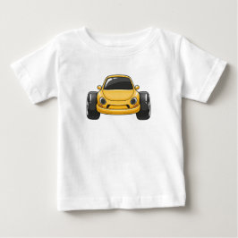 黄色いキャラクターカー  ベビーTシャツ