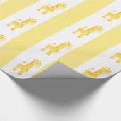黄色いキリンのプリントの包装紙 ラッピングペーパー (角)