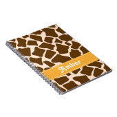 黄色いキリンのプリントの螺線形ノートジャーナル ノートブック (右側)