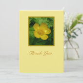黄色いキンボウゲの花の悔やみや弔慰のサンキューカード サンキューカード (スタンド正面)