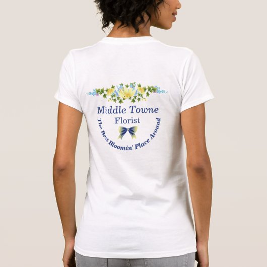 黄色いキンポウゲと青いアイリス Tシャツ (裏面)