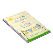 黄色いギンガムの愛らしいベビーシャワーの来客名簿| ノートブック (右側)