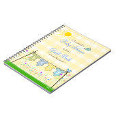 黄色いギンガムの愛らしいベビーシャワーの来客名簿| ノートブック (左側)