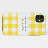 黄色いギンガムパターンの結婚式の引き出物 Case-Mate iPhoneケース (裏面(横))