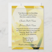 黄色いクリスチャンの花の白いラン結婚キッド 招待状 (正面)