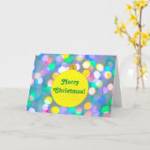 黄色いクリスマスカードに輝くオーナメント カード (黄色い花)