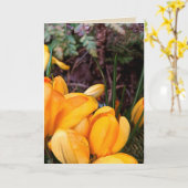 黄色いクロッカスのブランクの挨拶状 カード (黄色い花)