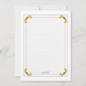 黄色いクロッカスの大会は招待状に挨拶し、 招待状 (裏面)