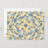 黄色いグレーの三角形パターン ポストカード (正面/裏面)