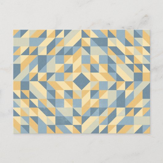 黄色いグレーの三角形パターン ポストカード (正面)