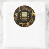 黄色いグローのハンドヘルドコンソール ラウンドシール (バッグ)