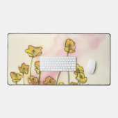 黄色いケシの入ったデスクマット デスクマット (キーボード&マウス)