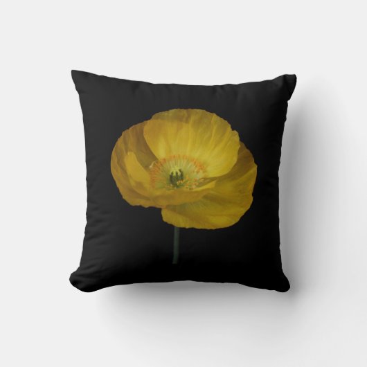 黄色いケシの装飾用クッション クッション (正面)