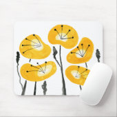 黄色いケシモダンスユニーク、 マウスパッド (マウス)