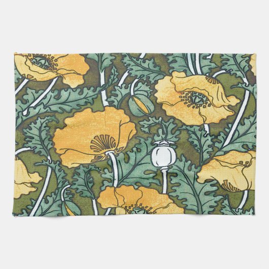 黄色いケシ キッチンタオル (横)