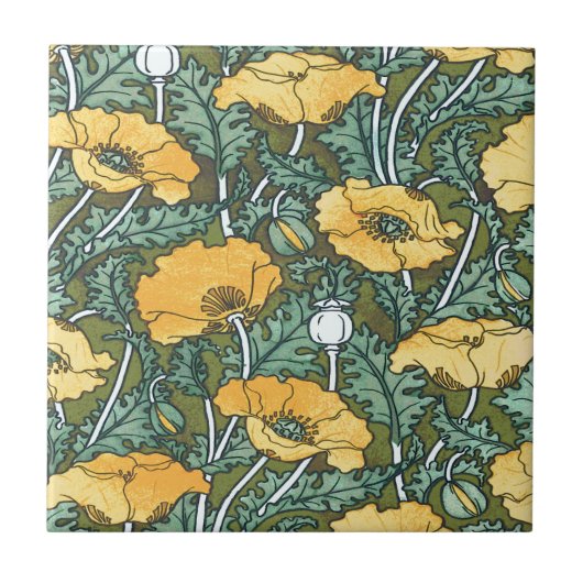 黄色いケシ タイル (正面)