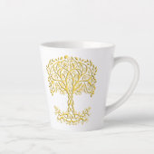 黄色いケルト色の生命の木 カフェラテマグ (右)