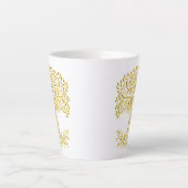 黄色いケルト色の生命の木 カフェラテマグ (正面)