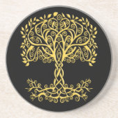 黄色いケルト色の生命の木 コースター (正面)