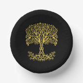 黄色いケルト色の生命の木 ペーパーボウル (正面)
