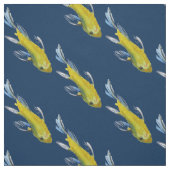 黄色いコイの魚の水彩画の日本人の芸術 ファブリック (見本)