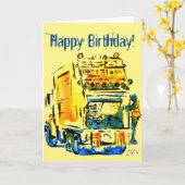 黄色いゴミ箱 カード (黄色い花)