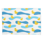 黄色いゴムのダック模様 枕カバー (正面左)