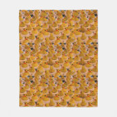 黄色いゴムダックス動物の柄     フリースブランケット (正面)