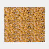 黄色いゴムダックス動物の柄     フリースブランケット (正面(横))