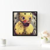 黄色いゴム製アヒルちゃんはBathを必要とします! スクエア壁時計 (ホーム)