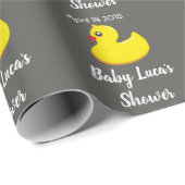黄色いゴム製アヒル-ベビーシャワー ラッピングペーパー (ロールコーナー)