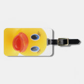 黄色いゴム製ピカピカのアヒル ラゲッジタグ (正面横)