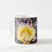 黄色いサボテンの花の春マウスパッド コーヒーマグカップ (正面左)