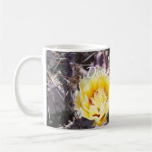 黄色いサボテンの花の春マウスパッド コーヒーマグカップ (左)