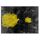 黄色いサボテンの開花のまな板 カッティングボード (正面)