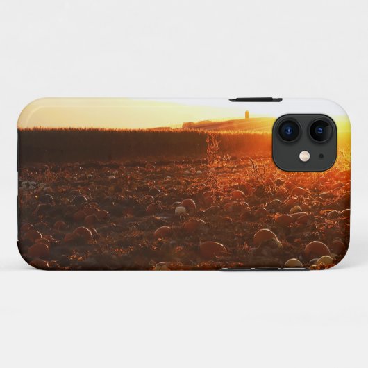 黄色いサンセットのカボチャ畑  Case-Mate iPhoneケース (裏面(横))