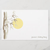 黄色いサンライズ竹禅アジア結婚文房具 便箋 (正面)