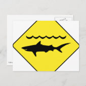 黄色いサ警告メの看板はがき ポストカード (正面/裏面)